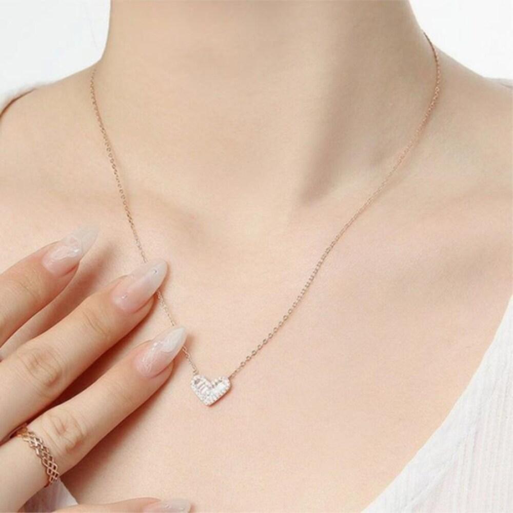 

[Onoma] Onm Vitarito 92.5 Silver Gold-Plated Shiny Heart Necklace (29544122)