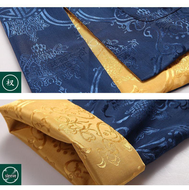 Double-Sided Tang Suit Jacket for Men: Long Sleeve, Chinese Style, Ideal for Middle-Aged & Elderly - Perfect for Spring & Autumn.