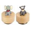Music Box Round Shape Animal Style Pleasing Melody Exquisite  Wooden Musical Box for Kids Fam