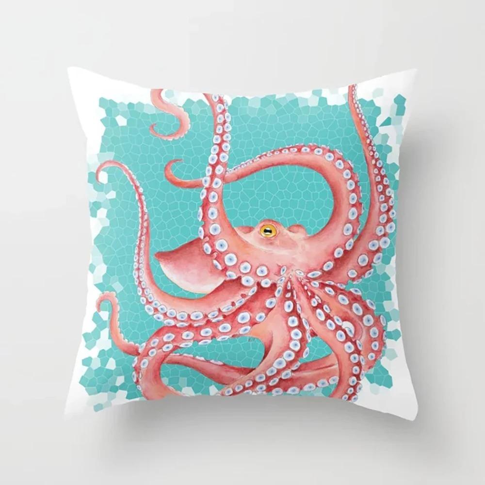 Octopus Pattern Pillowcase Car Ornaments Office Living Room Home Pillowcase