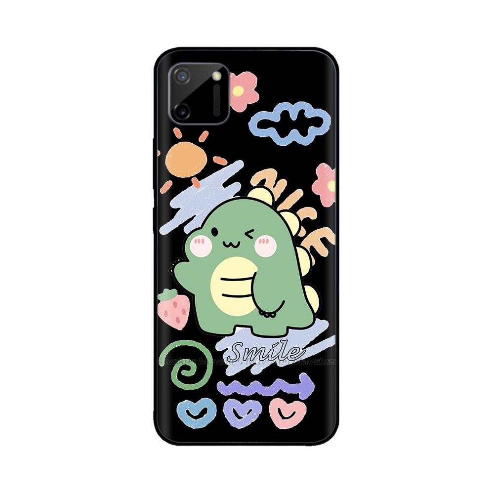 For Oppo Realme C11 RMX2185 Case Cover For Realme C11 2021 RMX3231 Flowers Soft Liquid Silicone Phone Shell for RealmeC11 Coque