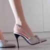 Fashion 2025 Summer Butterfly-knot Women Sandals Fashion Pointed Toe Singbacks Shoes Sexy High Heel Shoes