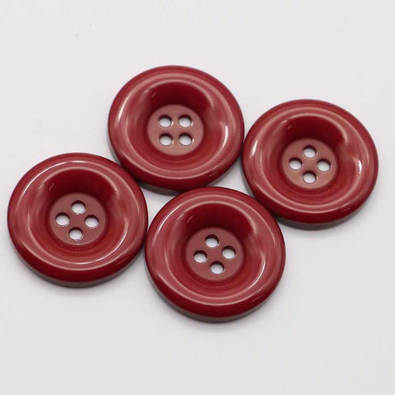 Red Wine Four-Hole Resin Button for Sweaters and Coats