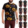 Halloween All Over Print T Shirt, Cute Pumpkin Graphic Tee for Women Men