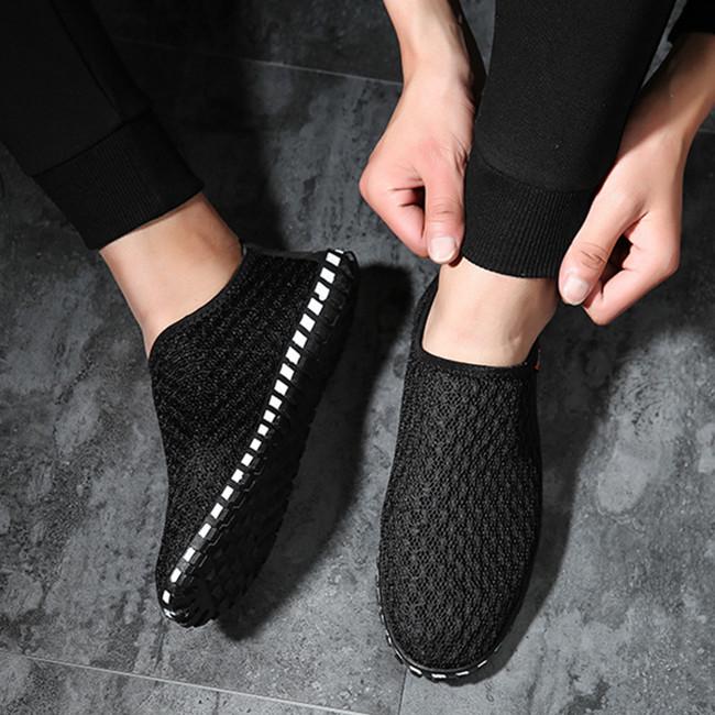 Chaussures d'été en maille décontractées pour hommes, baskets de course creuses et respirantes