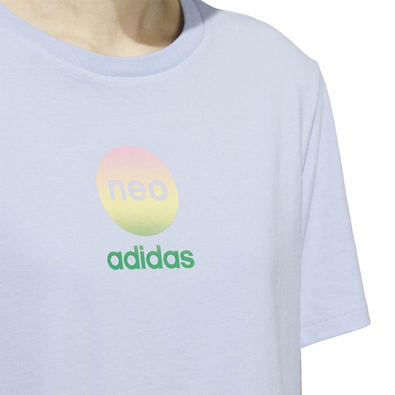 Adidas Neo Alphabet Logo Print Round Neck Short Sleeve T-Shirt Women Tops Blue IP3876
