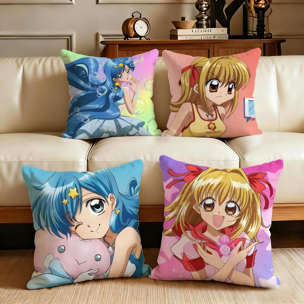 Mermaid Melody Pichi Pichi Pitch Cushion Cover Cushion Cover Set 4Pcs 50x50 45x45 40x40 Pillowcase Decorative Sofa Home Decor