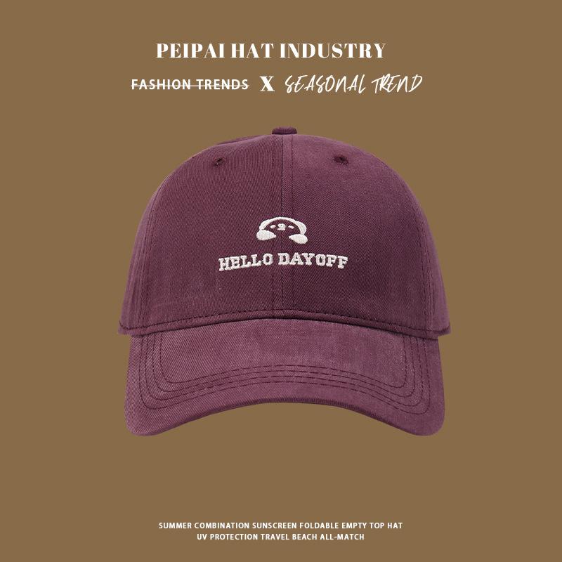 

Simple embroidery big head circumference baseball cap women s autumn and winter Korean version showing face small cap fashion commute regular size