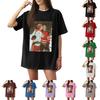 Damen Casual Buchstabendruck Kurzarm Top T-Shirt