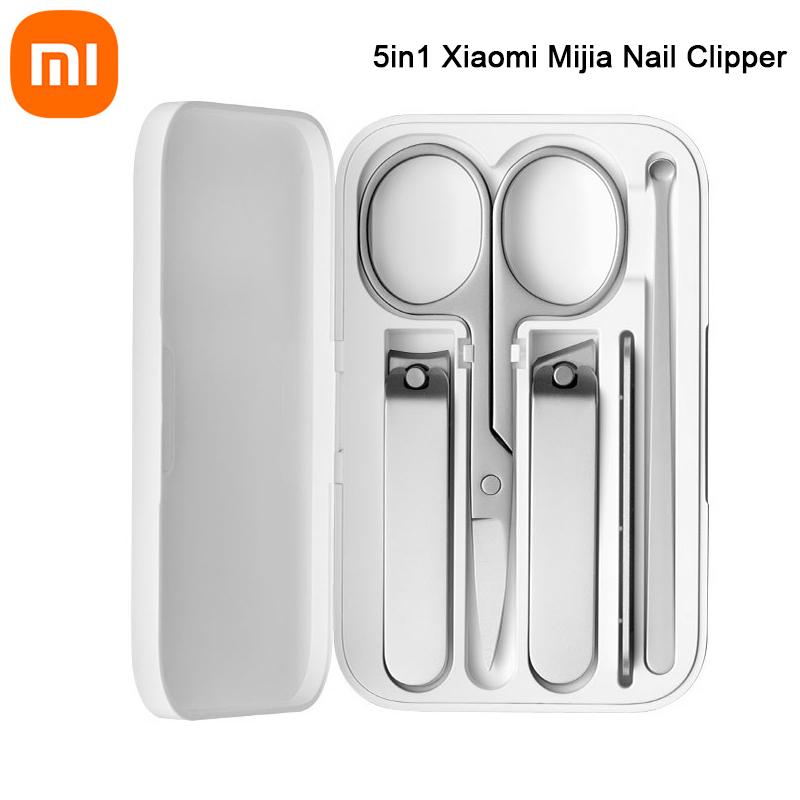 5in1 Xiaomi Mijia Nail Clipper Stainless Steel Set Trimmer Pedicure Care Clippers Earpick Nail File Professional Beauty Tools