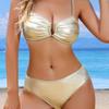 2025 Shimmering Backless Bikini: European & American Fashion Beachwear
