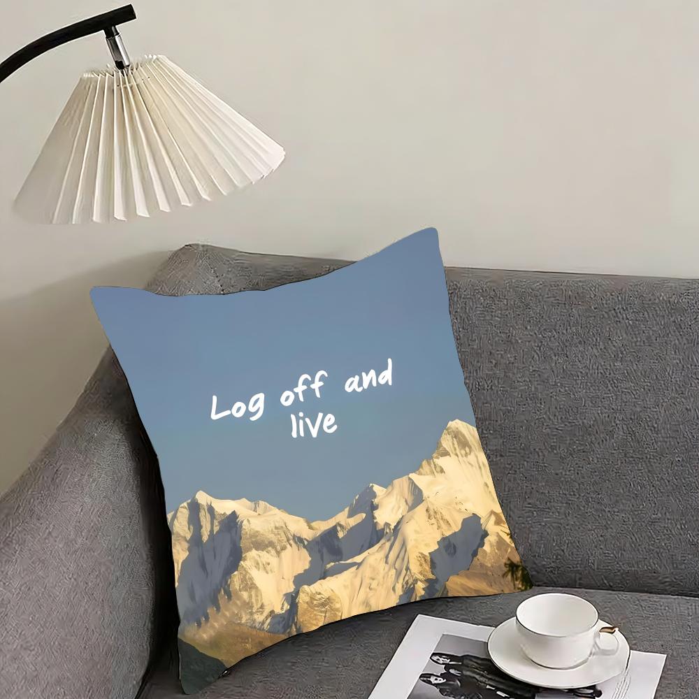 Positive Words Ins Cushion Cover Pillowcase Ultra Soft Skin Friendly Fabric Cloud Like Comfort & Concealed Zipper