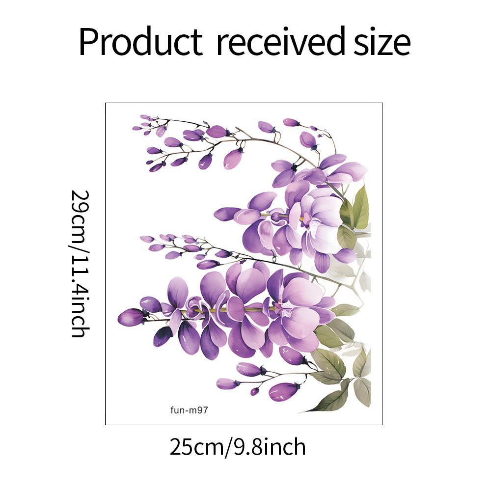 

Фиолетовый цветок ротанговый лист туалет с домашней ванной декоративные наклейки на стену ванной комнаты 25*29CM/fun-m97