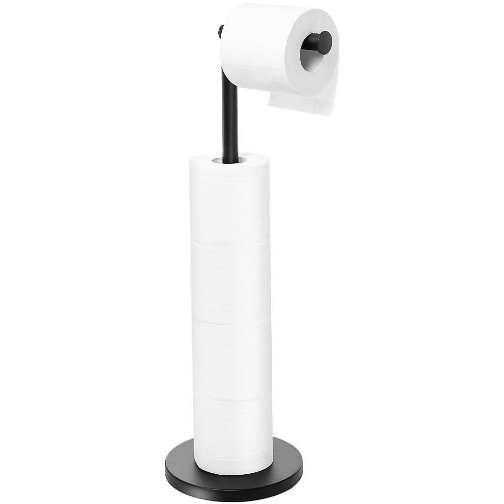 Rustproof Free Standing Toilet Paper Holder Stainless Steel Roll Paper Storage Rack  Bathroom