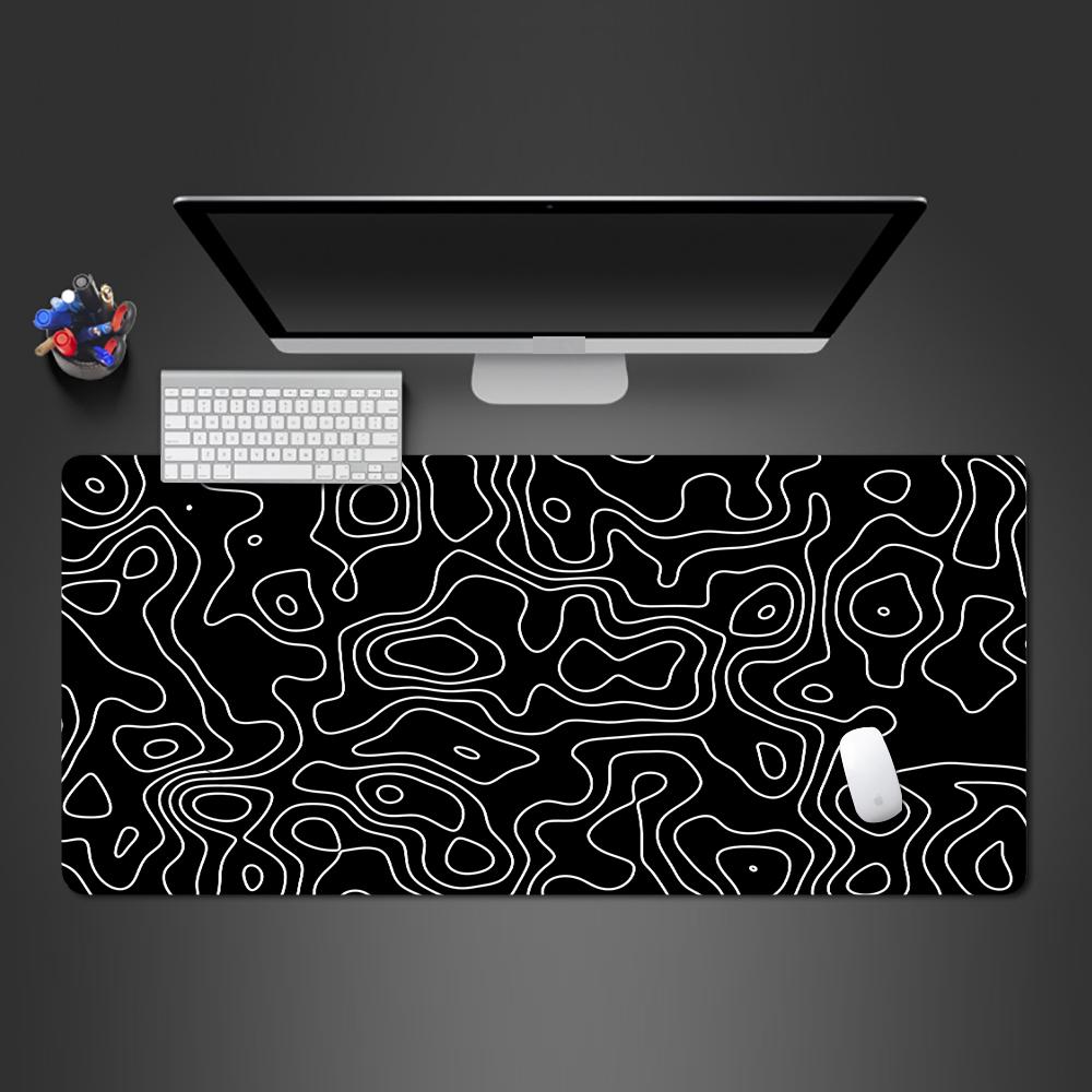 Gaming Computer Desktop Mat Desk Pad Abstract Line Rubber Office Accessories Large Mouse Mat Pc Gamer For Compuradora Writing