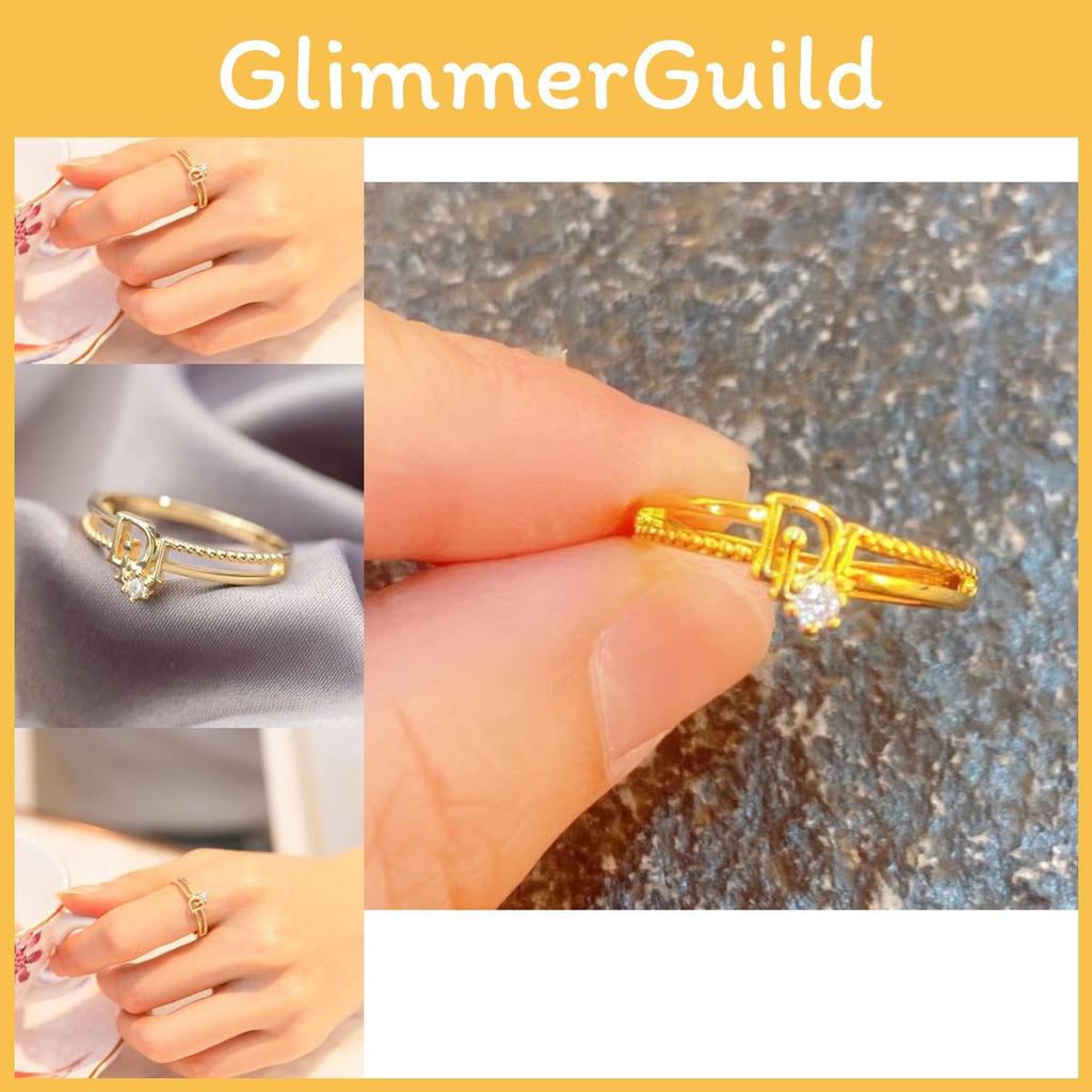 Dring Unique Adjustable For Women Crafted From Brass With Glittering Details Rhinestone