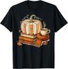 Fall Book Pumpkin Halloween Reading Book Lovers Women Men T-Shirt