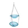 Hängender Vogelhäuschen und Vogelbad Doppellagige Futter-/Wasserschale für Außenbereich Garten Hof Blau