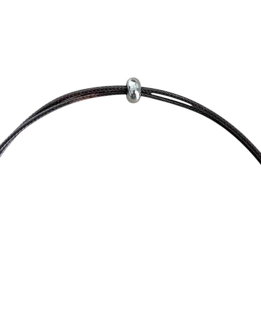 Sk8Er Rock Void Cross String Necklace ((Brown))