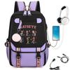 KATSEYE Girlgroup Cartoon Rucksack USB-Ladeanschluss Schultasche 60123-1 Leicht Freizeit