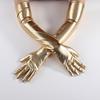 Black Patent Leather Nightclub Performance Gloves