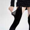 Female Sensual Belt Suspender Wide-Banded Transparent Leggings Young Ladies Lolita Four Sided Openwork Detail Above Knee Area Style Lower Limb