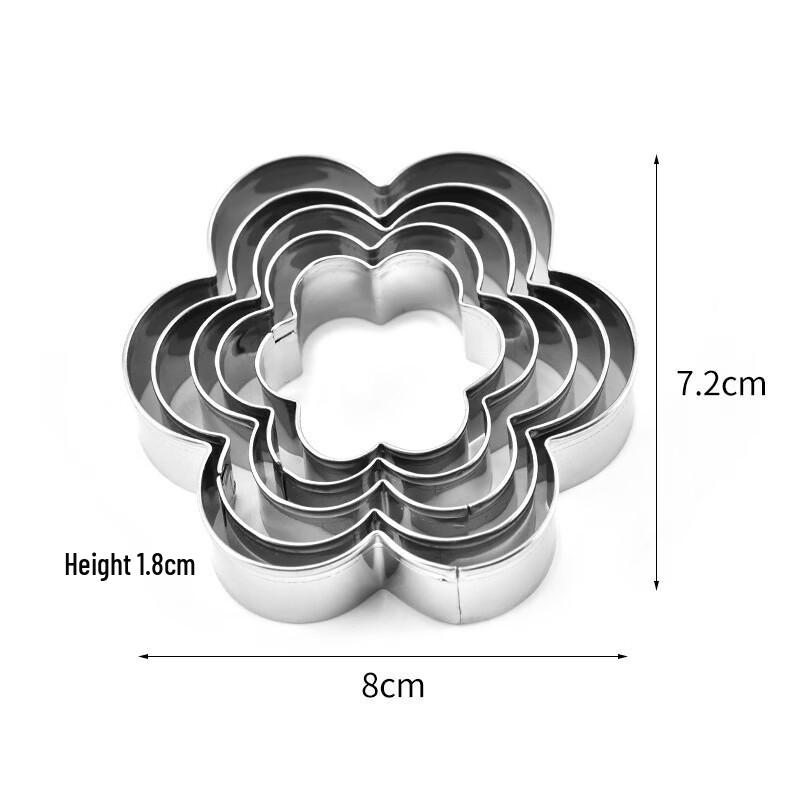 Stainless Steel Hexagon Flower Baking Molds Set
