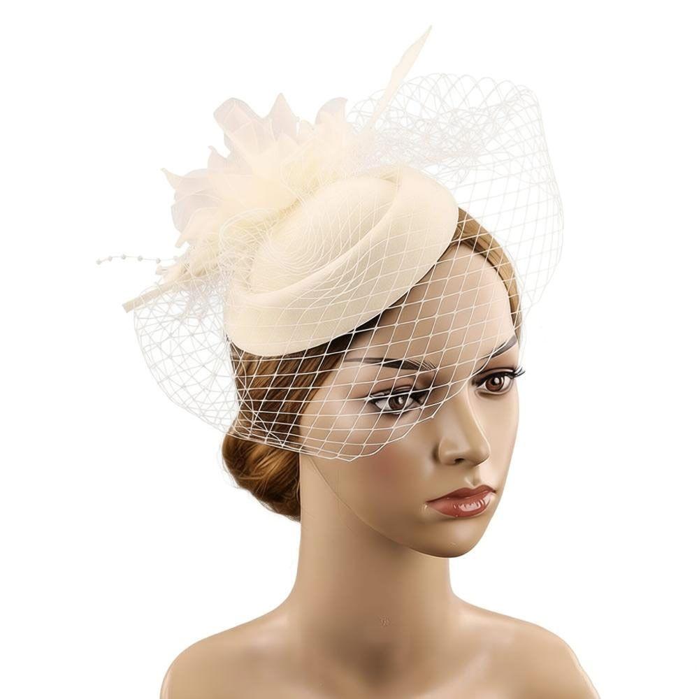 Veil Fascinator Caps Mesh Ribbons Headress Fashion Fascinator  Wedding