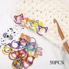 50pcs Cat Ear Metal Stitch Marker Crochet Hook Lock Marker Ring Crochet Hook Lock Stitch Marker For Knitting Tools