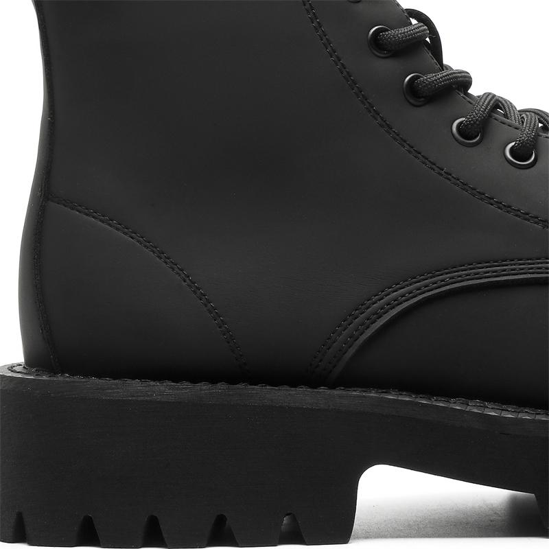S/A New Hight Quality British Street Style Leather Boots For Men's Black Hombre Teenagers Daily Dress Height Increasing Shoes