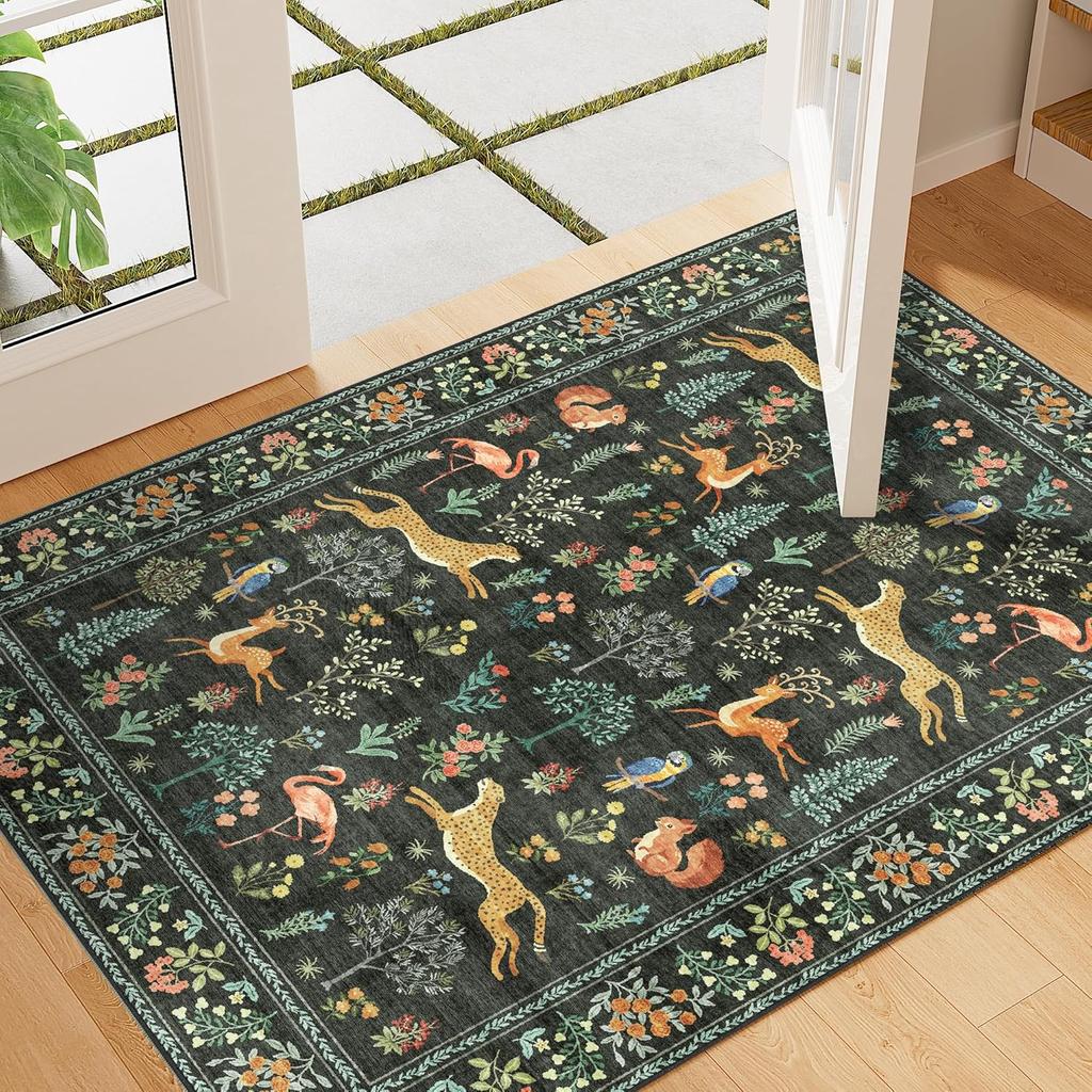 French Style Bedroom Decor Plush Carpet Fluffy Soft Carpets for Living Room Flower Pattern Lounge Floor Mat Thicken Washable Rug