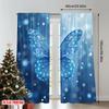 Flat Printing Window Curtains Sparkling Blue Butterfly Jewels Digital Printed Polyester Drapes All Season Party Curtain Set Of 2 Made Washable