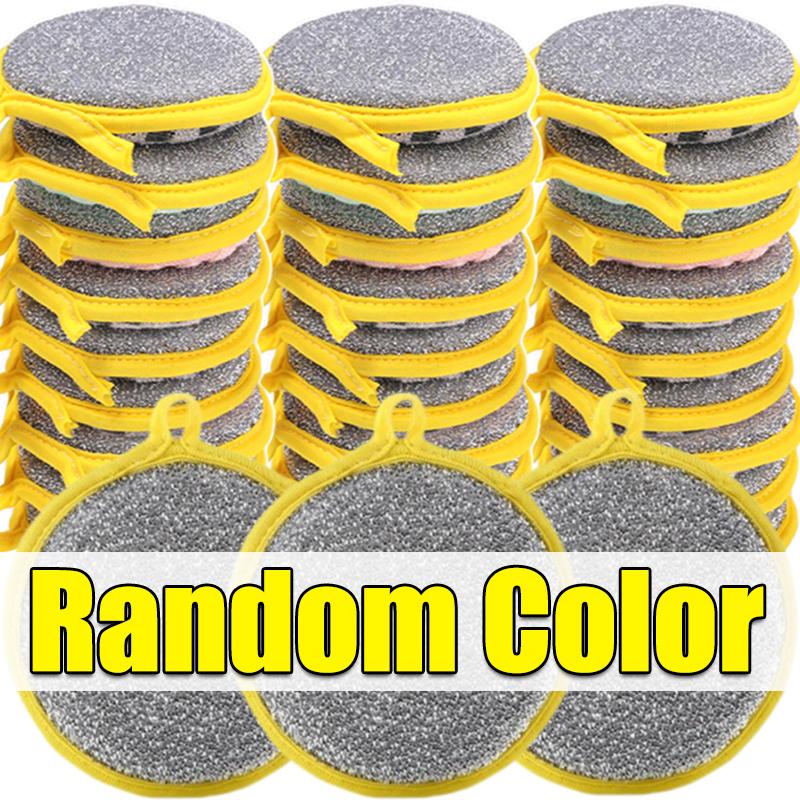 

1/12 шт. двухсторонние губки для мытья посуды многоразовые прочные впитывающие чистящие салфетки кухонные губки бытовые чистящие средства 1PC