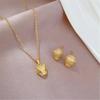 Multipurpose Leopard Head Necklace and Earring Set Craft from Sturdy Steel Materials Stylish Outfits for Trendy Women