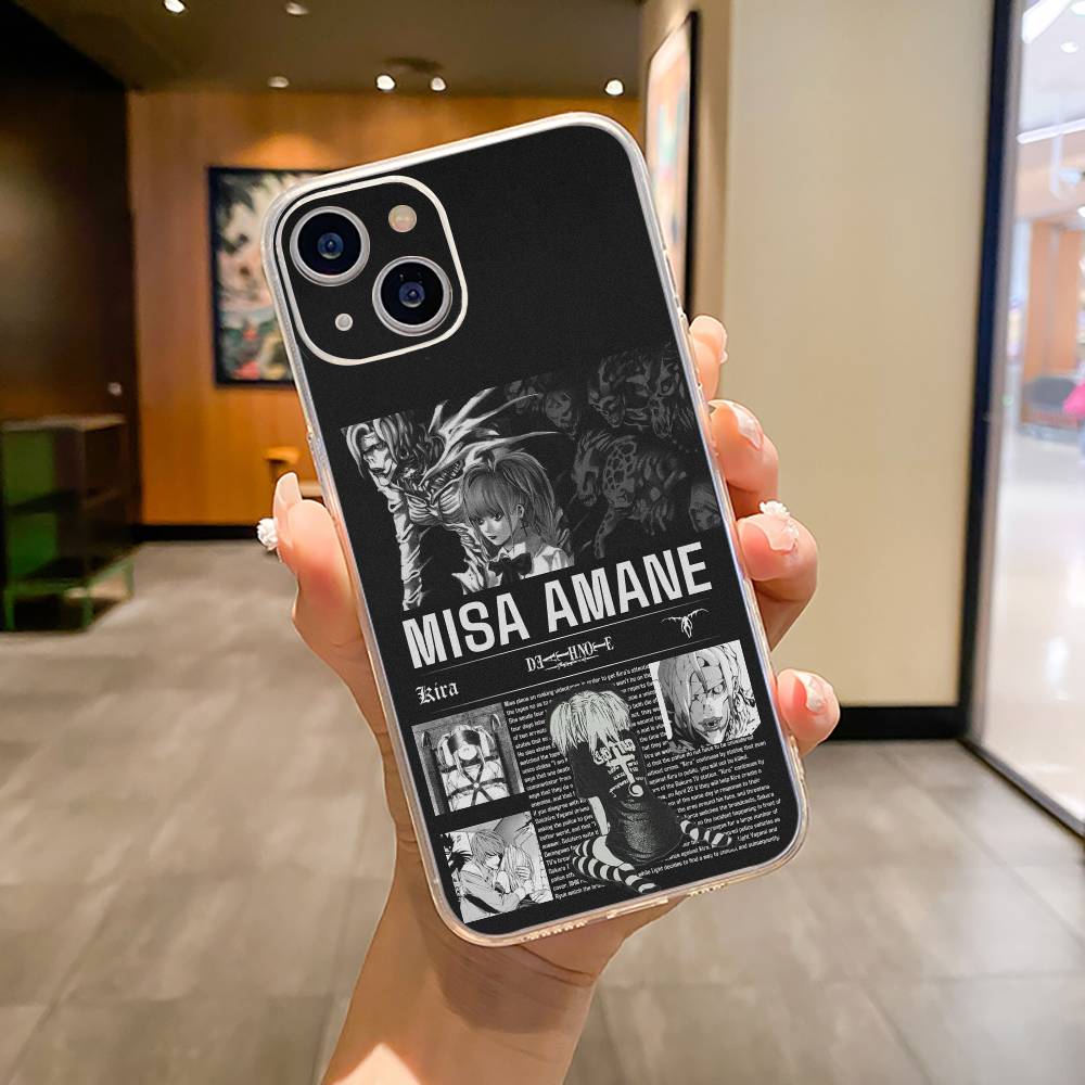 M-Misa- Death Note Phone Case For iPhone17,16,15,14,13,12,11 ,Pro Max, Plus Soft Silicone Transparent Cover