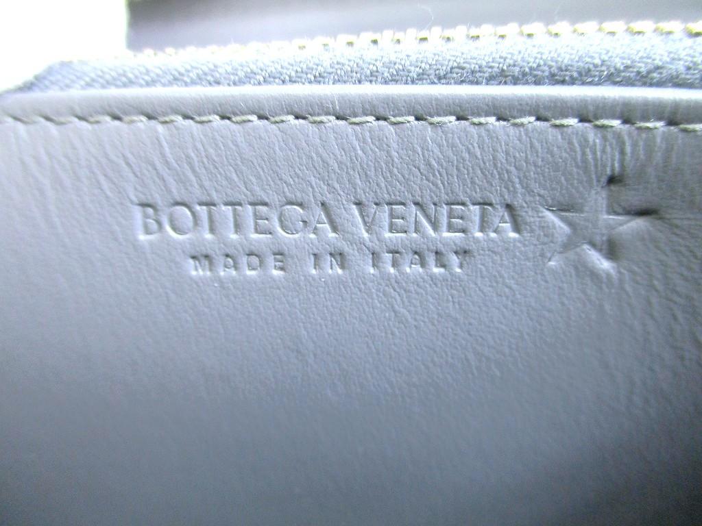 Authentic BOTTEGA VENETA Cassette Gray Leather Zip Around Wallet Long Wallet #b251 Open box
