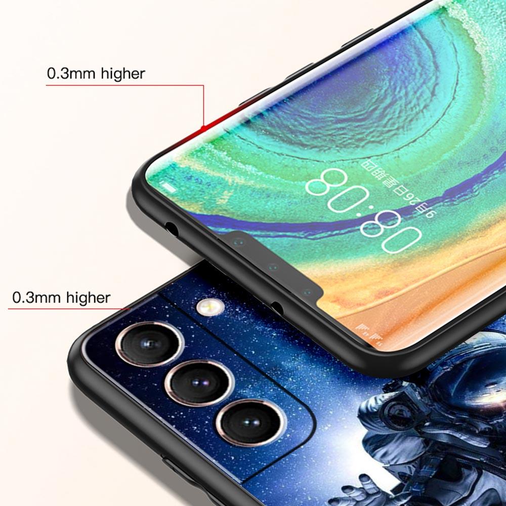 Cute Astronaut Moon Phone Case For Samsung Galaxy S23 S22 S21 S20 FE Ultra 5G S10 S10E S9 S8 Plus 10 20 Silicone Cover Bumper