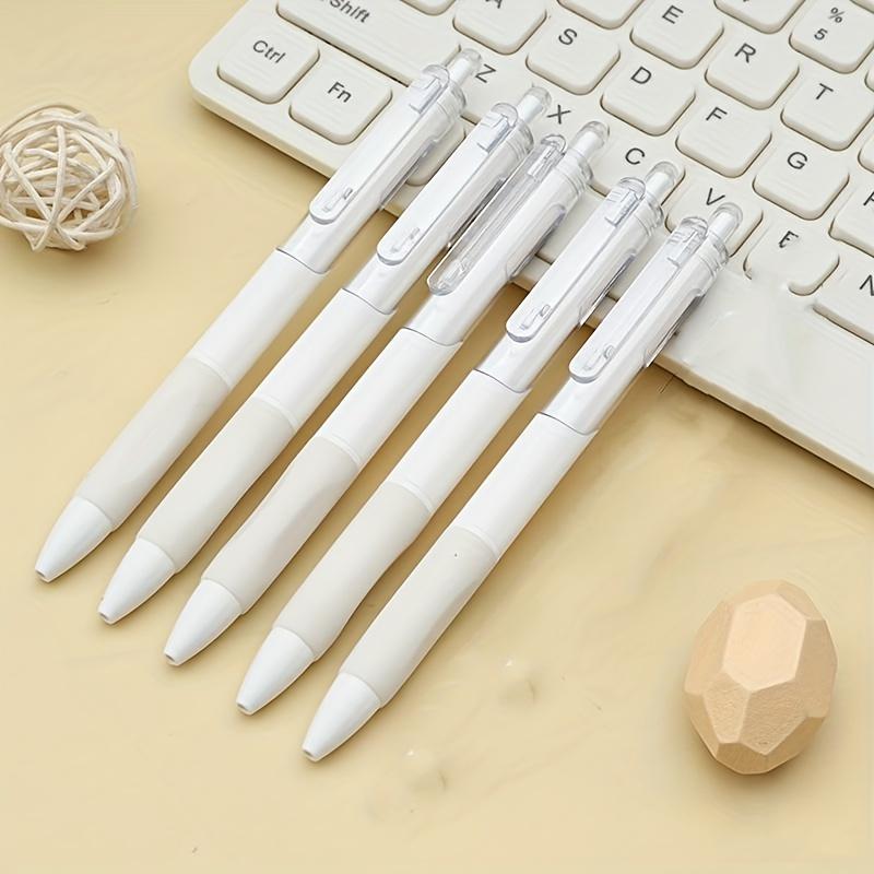 

5 шт. минималистичные шариковые ручки с нажимным механизмом 0,5 мм, гелевые ручки, ручки для ежедневного письма (черные чернила)