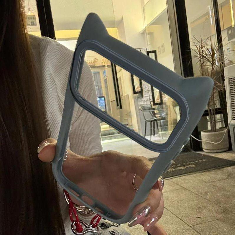 Cute Cat Ears Transparent Application Apple 17promax Mobile Phone Case IPhone16/14 Female 15/12pro/11