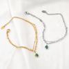 18K Vintage Hong Kong Style Double-Layer Titanium Steel Bracelet for Women