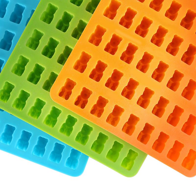 Silicone Gummy Bear Chocolate Mold Candy Maker Ice Tray Jelly Moulds 50 Cavity Bakeware Cake Tools Kitchen Gadgets