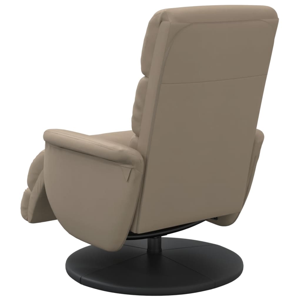 Folding Armchair With Footrest, Cappuccino, Faux Leather