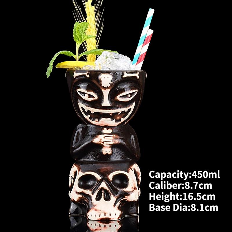 Tazza Tiki Tazze da Cocktail Hawaiane Tazza Divertente in Ceramica Creativa Tazze Tiki Tazza da Birra per Bevande Tazza da Vino Strumenti per Bar Regalo per Amici