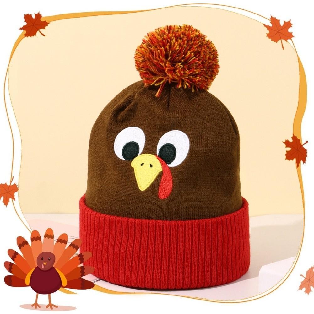 Windproof Turkey Hat Thickened Warm Pullover Hat Funny Knit Beanies Thanksgiving Party
