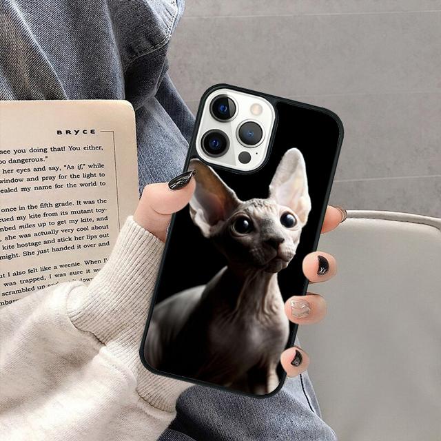 animal Sphynx Hairless cat Phone Case for iPhone 16 15 SE2020 13 14 11 12 Mini Pro Max 6 7 8 Plus coque fundas Shell