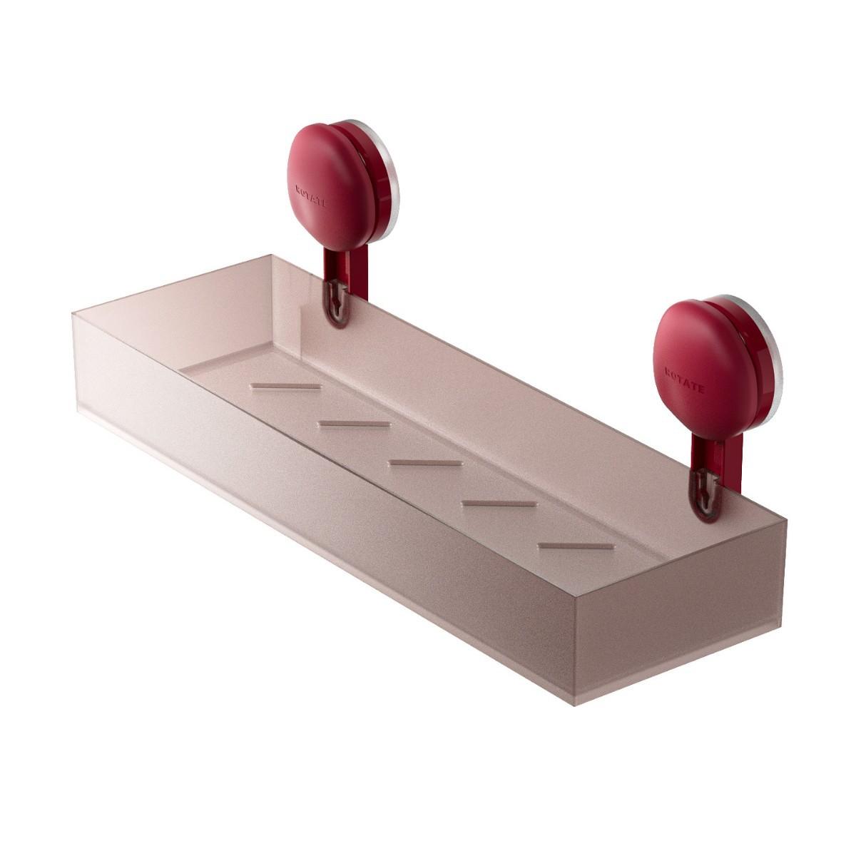 Bathroom accessories Non perforated suction cup macaron frosted storage rack apartment bathroom washbasin storage rack 36x11x12.5cm
