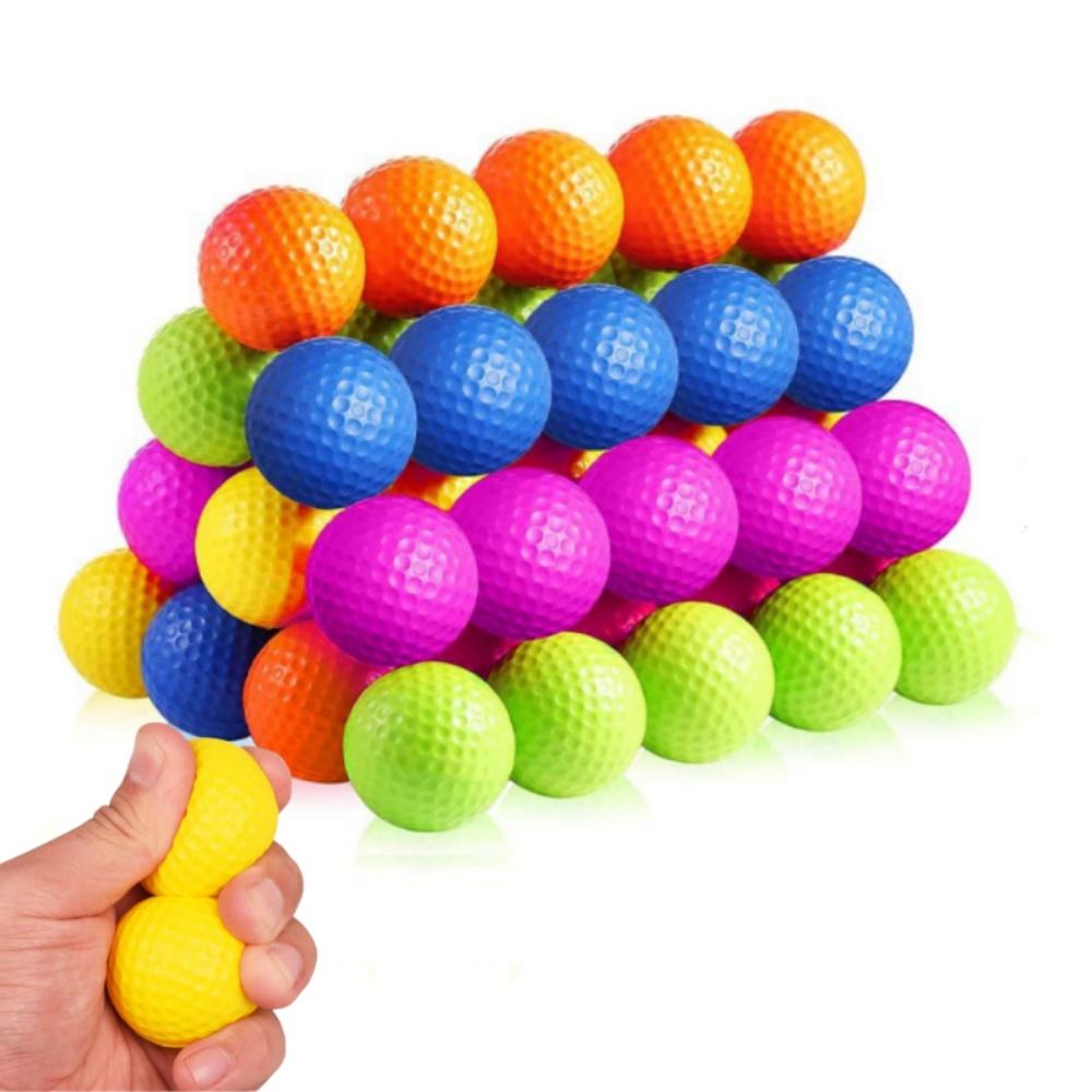 10Pcs 4.2Cm Pu Foam Soft Golf Practice Balls Indoor Fun Stress Relief Squishy Toy Portable Golf Accessories For Kids Adults