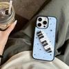Ins Koreanisch Kreativ Blauer Sternenaufdruck Klavier Fingerhalter Niedliche Handyhülle Für iPhone 17 16 15 14 13 12 11 Pro Max Plus Y2K Hülle