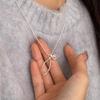 PANJBJ 925 Sterling Silver Trendy Shiny AAA Cubic Zirconia Choker Simple Zircon Necklace For Fashion Girl Gift Fine Jewelry