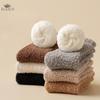 Coral Fleece Socks Autumn and Winter Women's Mid-calf Socks Non-shedding Fleece-lined Warm Sleep Socks Floor Socks
